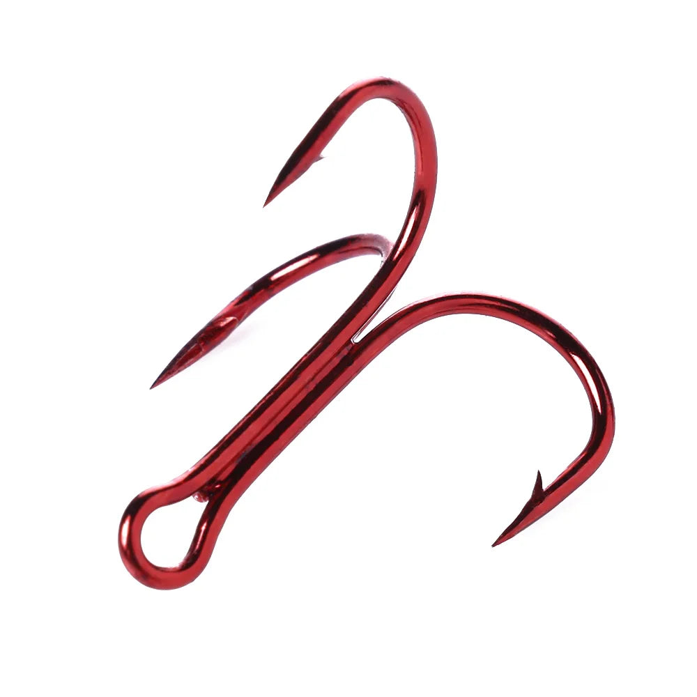 Red Lure High Carbon Steel Worm Carp Fishing Hook Saltwater Sea Single Hooks Treble Hook Fishing Bait Lure
