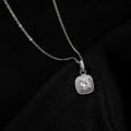925 Sterling Silver Crushed Iced Out Bling Zircon square Pendant Necklace Gemstone for Wedding