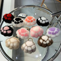 Luxury Soft Plush Tiger Cat-Pad Paw Key Chains Faux Fur Bear Paw Pom Pom Keychain Car Charm Keyrings Bags Pendant