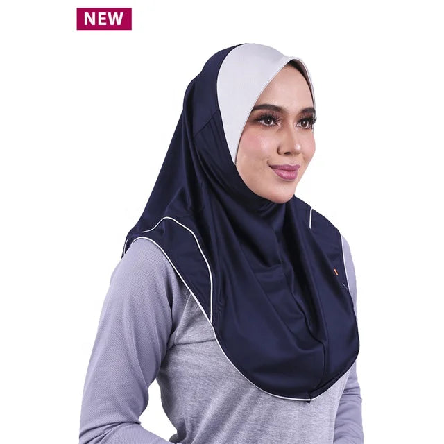 MOTIVE FORCE Modest Arab Premium Dubai Hijab Muslin Islamic Hijab Sports Wear Custom Breathable Sport Hijab for Muslim Momen