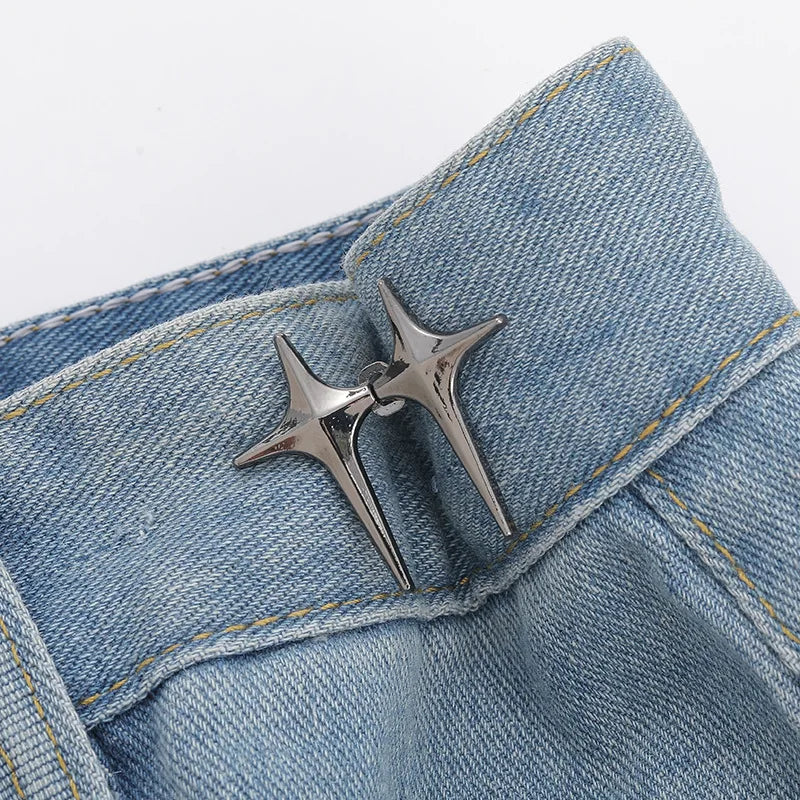 Adjustable Pants Jeans Waist Metal Jean Adjustable Waistband Extender Waist Snap Button