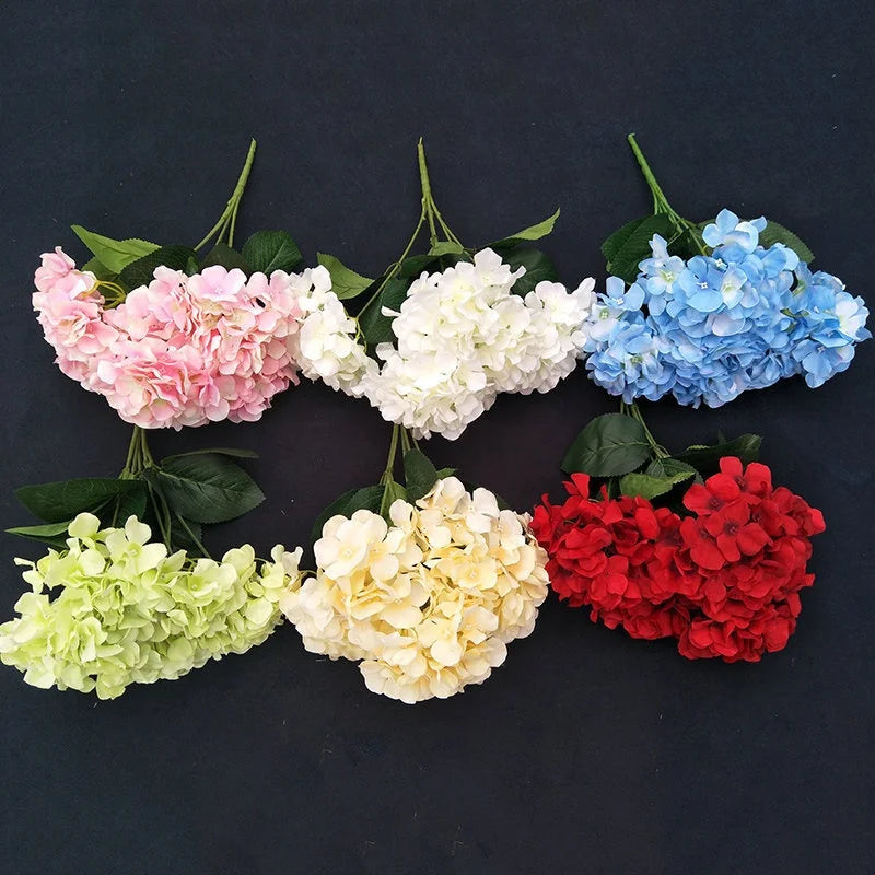 2021 New Artificial Flower 6 Head Hydrangeas Bunch for Wedding Decorative