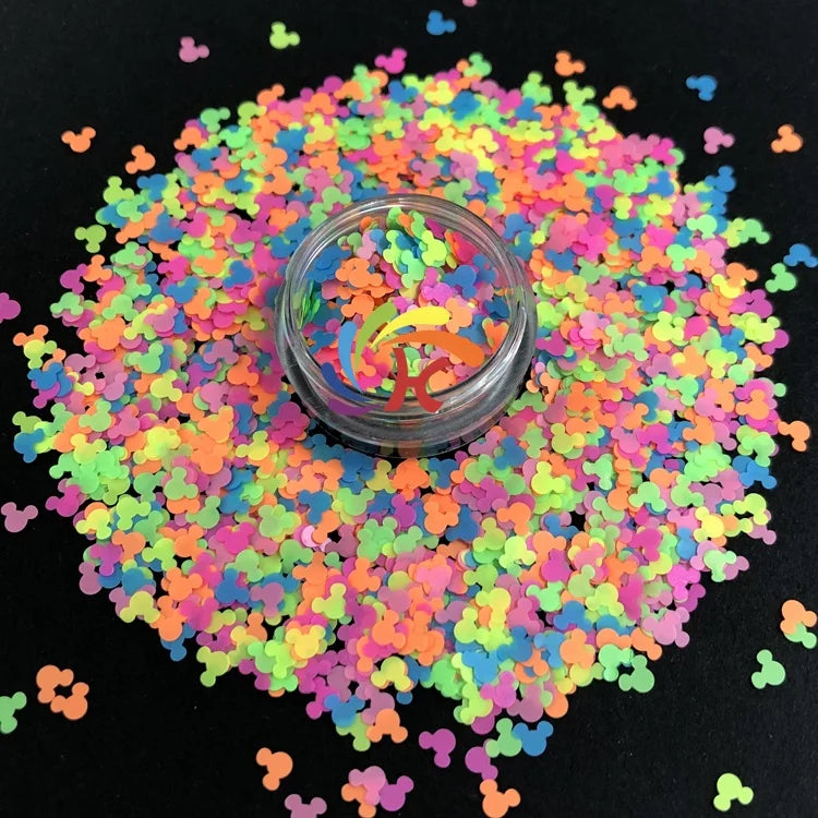 Top Selling Mickey Mouse Head Glitter Mix Chunky Shape Glitter for Christmas Resin Printing Leather Party