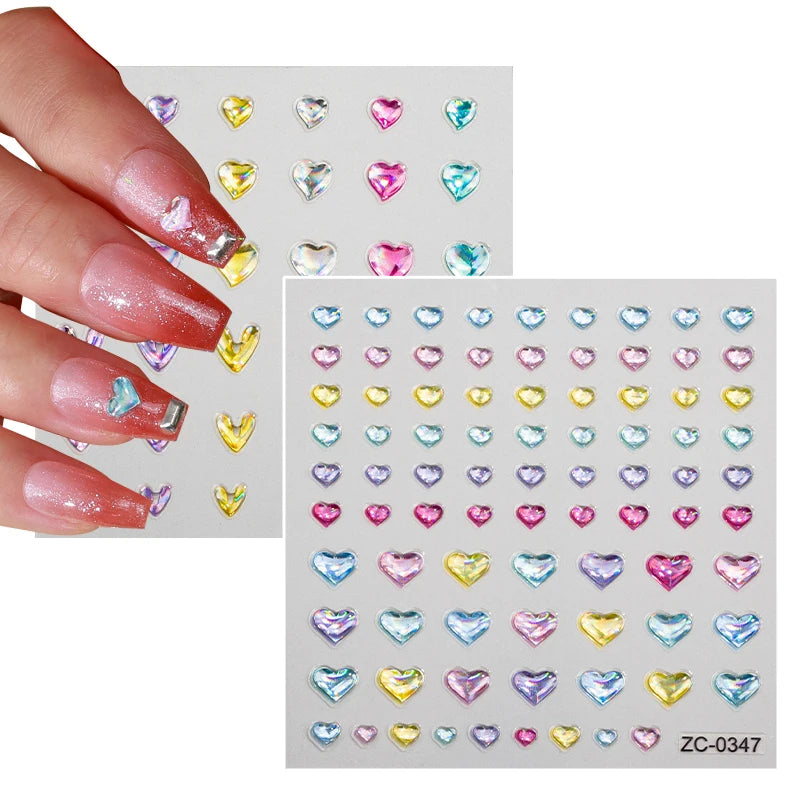 White Embossed Flower Sliders 5D Acrylic Nail Sticker PET Material Nail Art Decorations Engraved