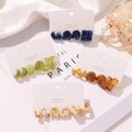3Pcs/Set Retro Style Irregular Acrylic Resin Card Earrings for Women Jewelry Wholesale