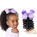 Fujia Little Girls Synthetic Ponytail Extensions High Temperature Fiber Curly Wavy Long Lasting No Tangle Pre-Bonded I-Tip Style
