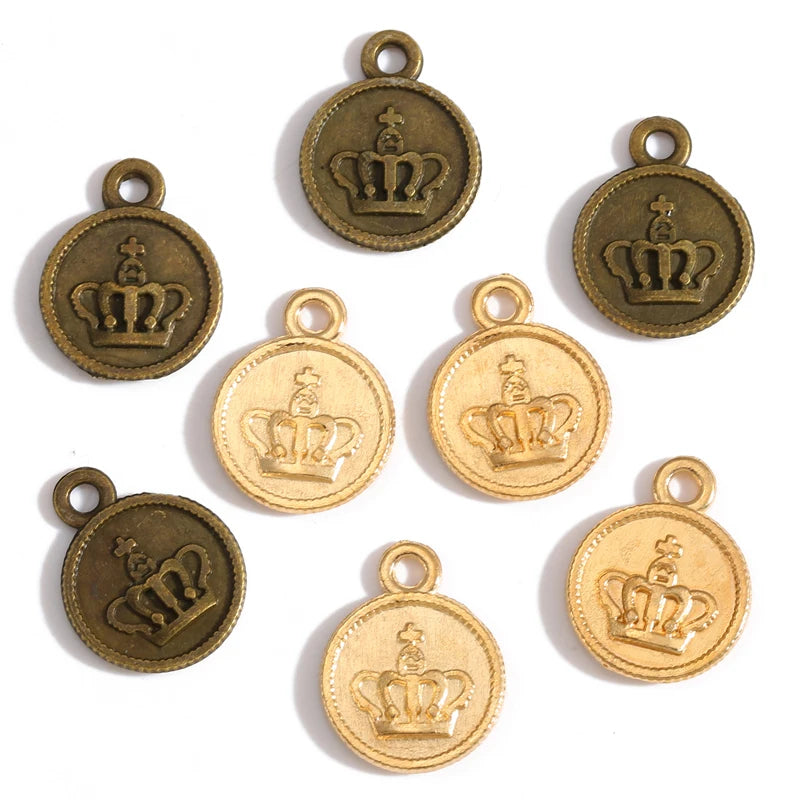 Zinc Alloy Antique Bronze Crown Charms Pendants Jewelry Findings for DIY Choker Necklace Bracelet 19*15mm N208