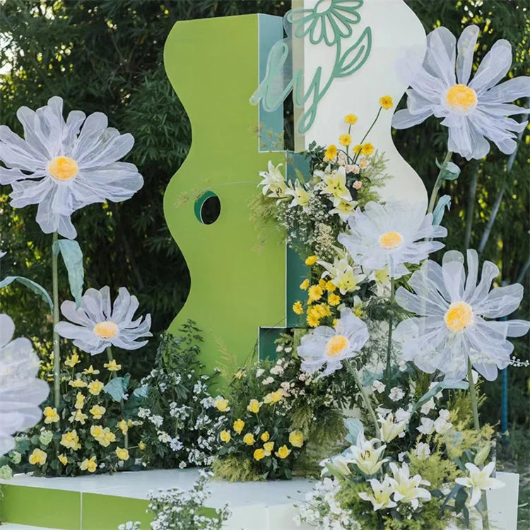 A-1270 Cheap Artificial Paper Flowers Backdrop Giant Paper Silk Flowers Decorations for Wall