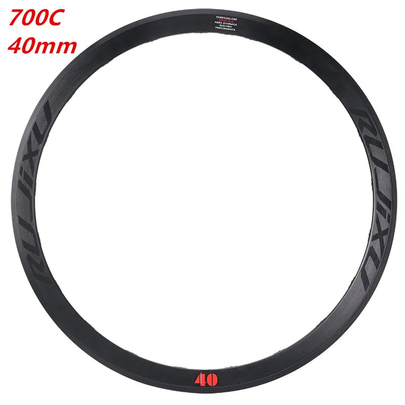 RUJIXU 700C Aluminum Alloy Double Wall Black Rim Clincher Wheelset for Road Bike 30/40/50mm 16/18/20/21/24H V Brake Road Cycling