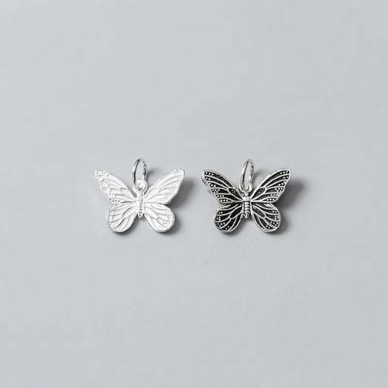 High Quality 925 Sterling Silver Butterfly Bracelet Charm Pendant Necklace Jewelry