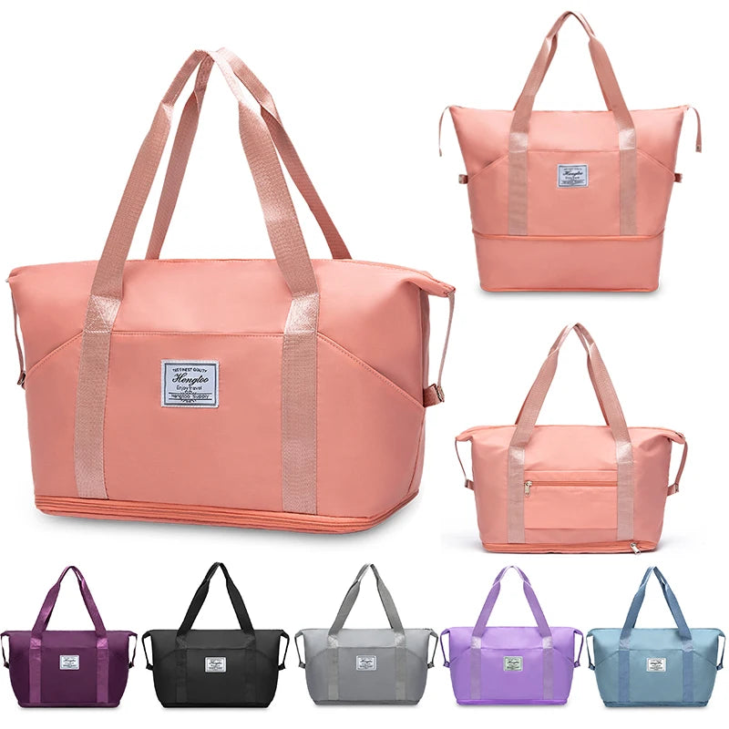 Waterproof Travel Sports Folding Bag for Women Large Capacity Dry Wet Separation Custom Logo Sports Gym Bag