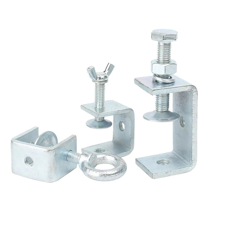 Customizable Heavy Duty Metal G-Clamp Hardware Galvanized Outer Hexagonal Style C-Clip Drawer Installing Clip Inch Tiger Clamp