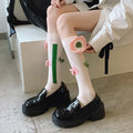Wholesale Stylish Pink Crochet Flower Calf Socks Girls Designer Knee High Socks for Women
