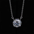 Classic Style One Single Stone Pendant 14K White Gold for Women Bulk Fashion Jewelry Necklace