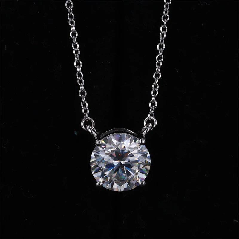 Classic Style One Single Stone Pendant 14K White Gold for Women Bulk Fashion Jewelry Necklace