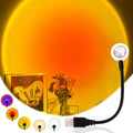 USB Projected Rainbow Sunset Lamp Home Decorative Wall Background Lighting Christmas Atmosphere Night Light Photography Lighting