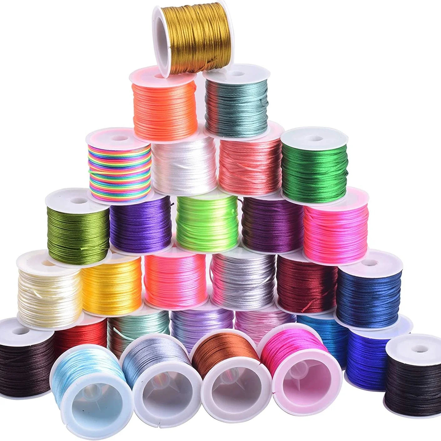 Strong Satin Nylon 1MM Woven Eco-Friendly High Tenacity Macrame Cord Silky Macrame Braided Chinese Knot for DIY Shoes Hair