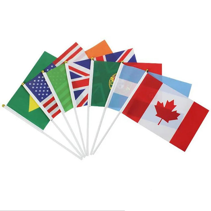 Wholesale All National Countries Small Hand Held Flag Mini 5.5*8 Inch American Flag with Pole