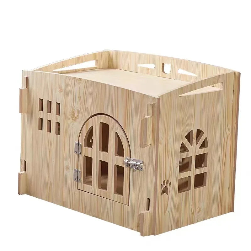 Kangdarpet Wholesale Wooden Animal-Themed Pet House-Breathable Shelter for Cats Rabbits & Small Dogs Sturdy & Eco-friendly
