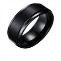 POYA Jewelry 8mm Black Tungsten Ring Men's Wedding Band Comfort Fit Matte Finish Comfort Fit