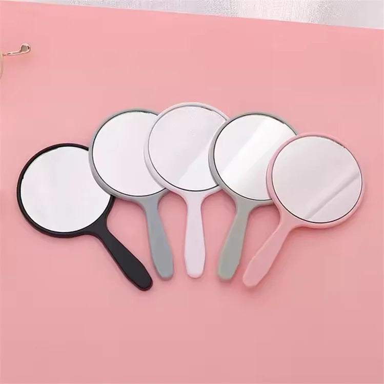 Custom Logo Handheld Round Makeup Mirror Portable Mini Travel Cosmetic Mirror for Women and Girls