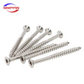 304 316 Stainless Steel Six Lobe Torx Countersunk Flat Head Half Thread Self-Tapping Wood Screw St4*50 Iso14586 Customized Bolt