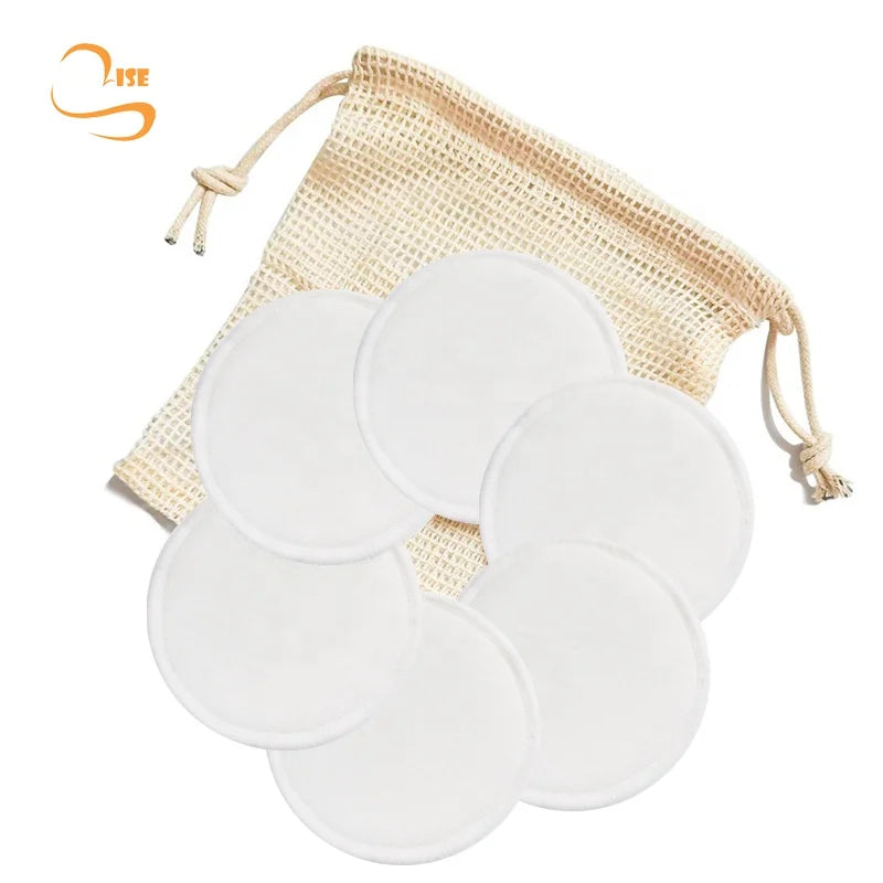 Chemical Free 8cm 3layers Soft Facial Care Pads Zero Waste Reusable Bamboo Cotton Pads Makeup Remover
