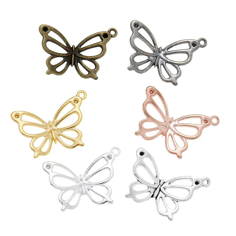 YuenZ New Product 6 Color Butterfly Hollow Out Charms Pendant Jewelry Metal Alloy Jewelry Marking 27*19mm D2108