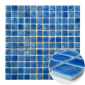 DS MOSAIC Blue Square  5mm Thick Crystal Glass Mosaic Tiles for Interior Wall Decoration Modern Design 5-Year Warranty