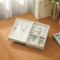 Custom Large Antique Green PU Leather Book Design Fashionable Gift Jewelry Box Organizer Storage Case Pouch Packaging Holder