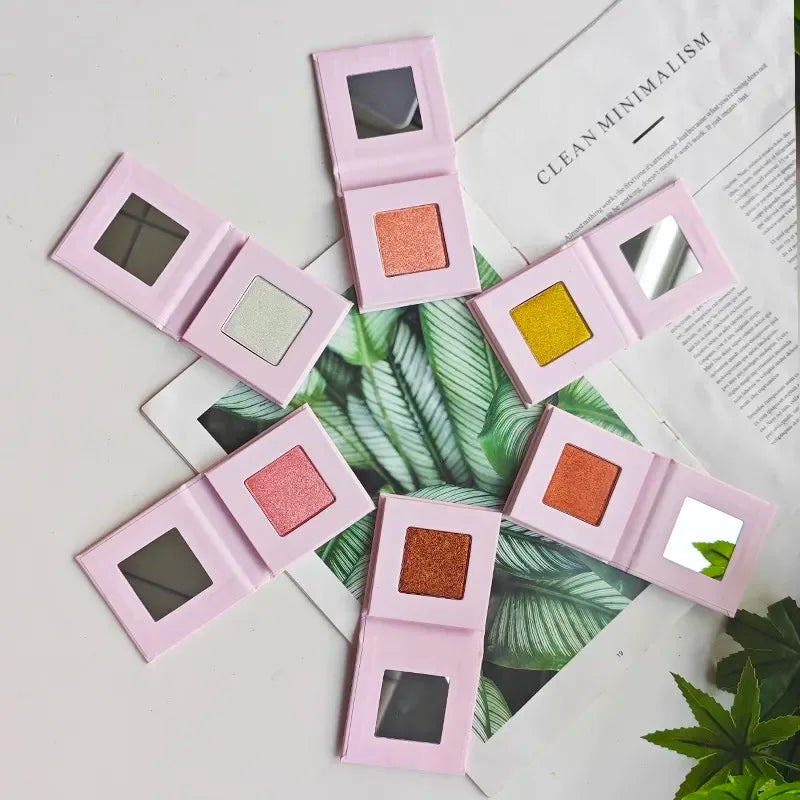 Factory 16 Color Facial Glow Contour Shimmer Illuminator Highlight Face Makeup Pink Package Squaer Glitter Contour Highlighter