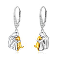 Hot Sale Pet Lovers Jewelry 925 Sterling Silver Cute Animal Dog Girl Drop Dangle Earrings for Women