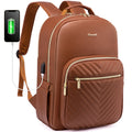 LOVEVOOK Eco-friendly PU Leather Business Work Backpack Purse 15.6 17 in Laptop Bookbag Back Pack for Women Men Travel Backpacks