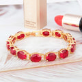 Light Luxury 18K Gold-Plated Women's Hip-hop Style Glitter Inlaid Crystal Diamond Strand Bracelet for Anniversary