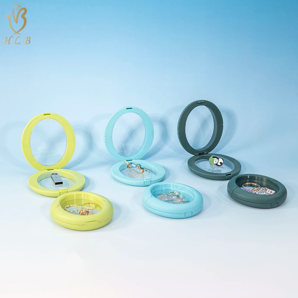 Portable Factory clear 3d Frame case Floating Pe Film Jewelry Storage Box for Earrings Rings Bracelet
