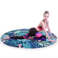 Custom Quick Dry Polyester Microfiber Printed Round Beach Towel  With Tassel Sand Free Towels