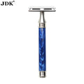 JDK Custom Wholesale Men's Safety Shaving Razor with Resin Handle and Double Edge Stainless Steel Blade