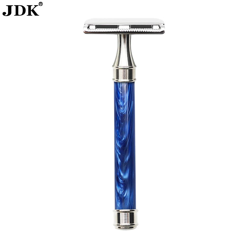JDK Custom Wholesale Men's Safety Shaving Razor with Resin Handle and Double Edge Stainless Steel Blade
