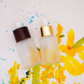Silk Screen Flat Shoulder clear Glass Cosmetics Bottle with Dropper