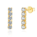 SE396 2024 New Arrival 14K Gold Plated 3mm Round Cut CZ Tennis Chain 925 Sterling Silver Earring for Women Gift