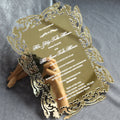 Luxury Gold Mirror Acrylic Lasercut Wedding Invitation Cards MegaBDM