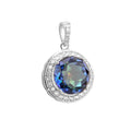 Abiding Jewelry Fancy Round Shaped Pendant 925 Sterling Silver Mystic Quartz Necklace Accessories Pendant for Women