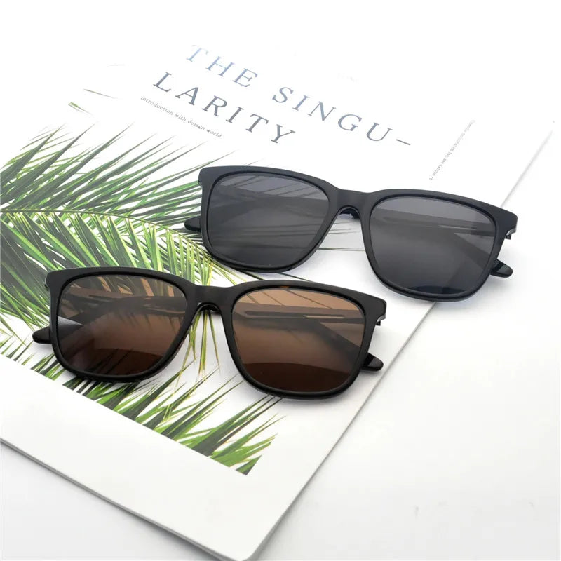 Vintage Classic Square Acetate Sunglasses Women and Men's Polarized Shades