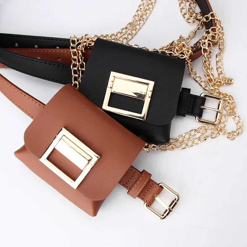 Fashion Multifunctional Detachable Designer Women Leather Waterproof Waist Bag