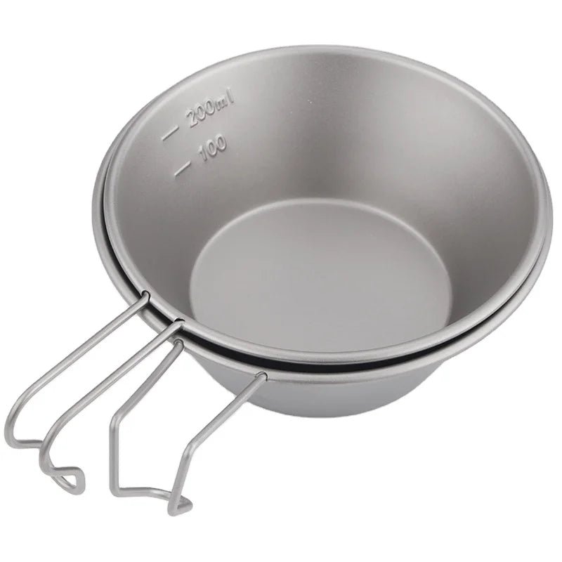 Sierra Cup Titanium Bowl for Outdoor Camping 260ml 300Ml 450ml Tableware Equipment Bowl Set Stacking Cups