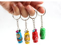 Wholesale Russian Nesting Dolls Keychain Wooden Crafts Key Chain Matryoshka Dolls Cute Keyring Charm Pendant Matryoshka Keychain