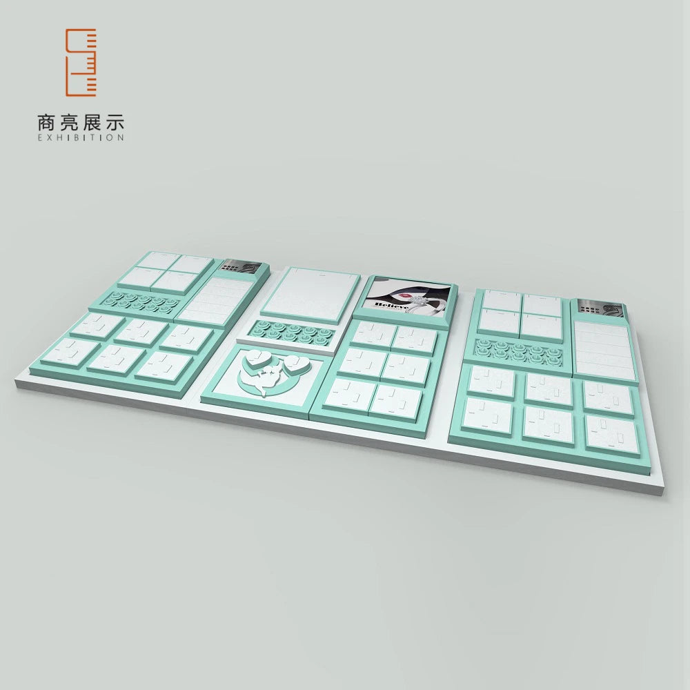 Customized Color Metal Jewelry Display Trays Packaging Set for Cabinets and Windows