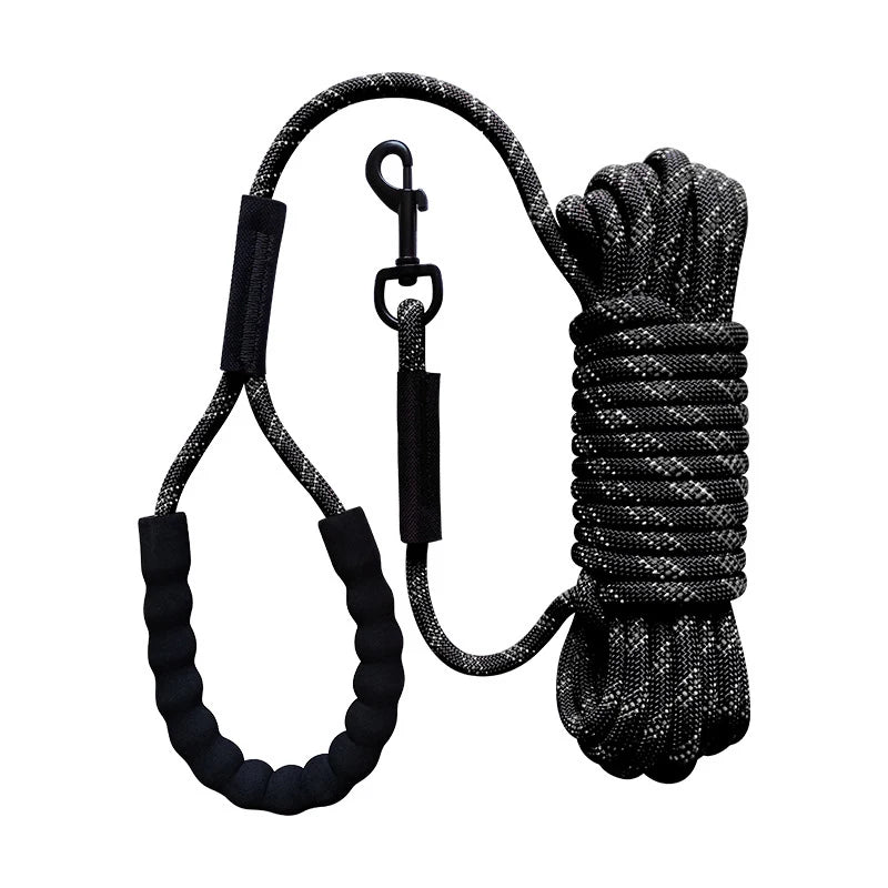 Custom Length Strong Pet Nylon Rope Leash With Soft EVA Padded Handle Highly Reflective Extended Dog Leash