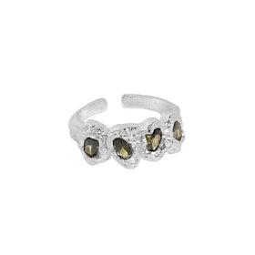 Handmade Geometric Irregular Zirconia Open Rings for Women 925 Sterling Silver Rings Fine Jewelry