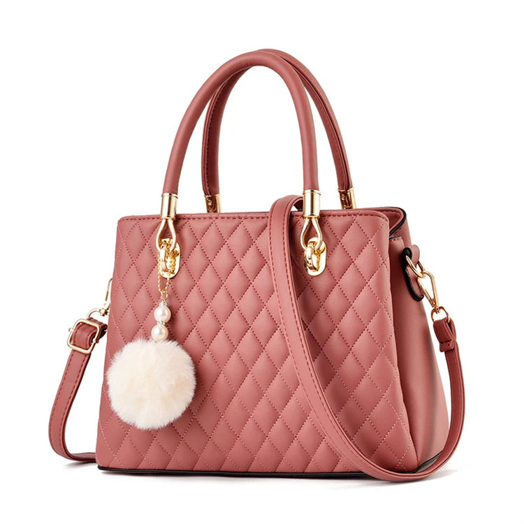 2026 Wholesale Hot Selling Korea Classic Fashion Premium Black Large Capacity Lady Handbag Pu Leather Embroidery Waterproof
